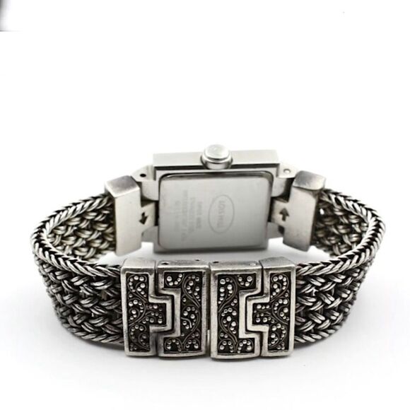 LOIS HILL Sterling Silver Pink Scroll Filigree Thai Flat Weave Bracelet Watch - Picture 15 of 16